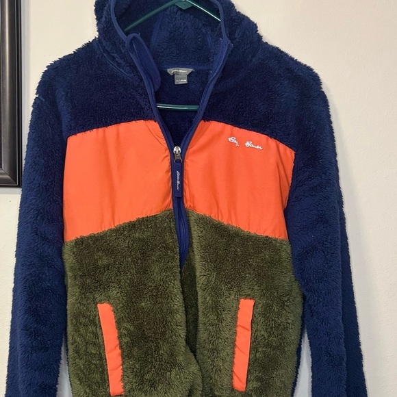 Eddie Bauer Fleece Jacket - Navy, Orange, Olive - Picture 2 of 6